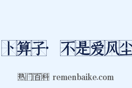 卜算子·不是爱风尘是什么意思的图片